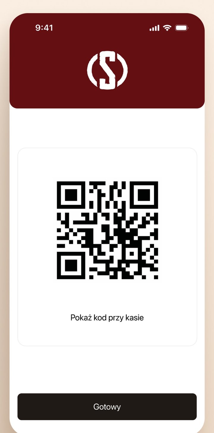 Sztolnia app — QR code to scan when paying